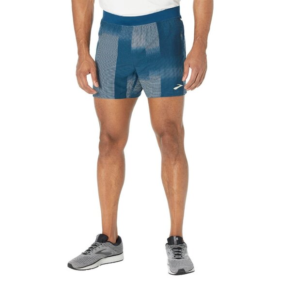 Brooks Men’s Run Happy Sherpa 5" Athletic Running Shorts Indigo Rush Size Large - Picture 1 of 10
